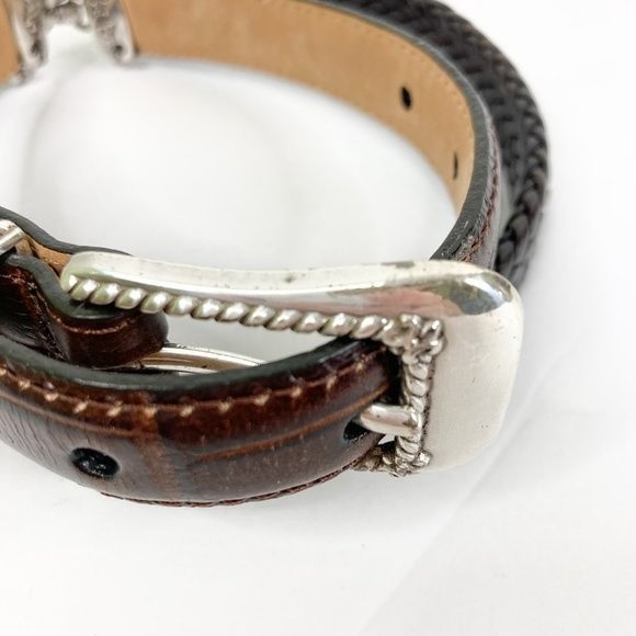 Vintage Brighton Leather Croc Embossed Western Artisan Belt Q6408 Size Small 28 - Picture 9 of 15